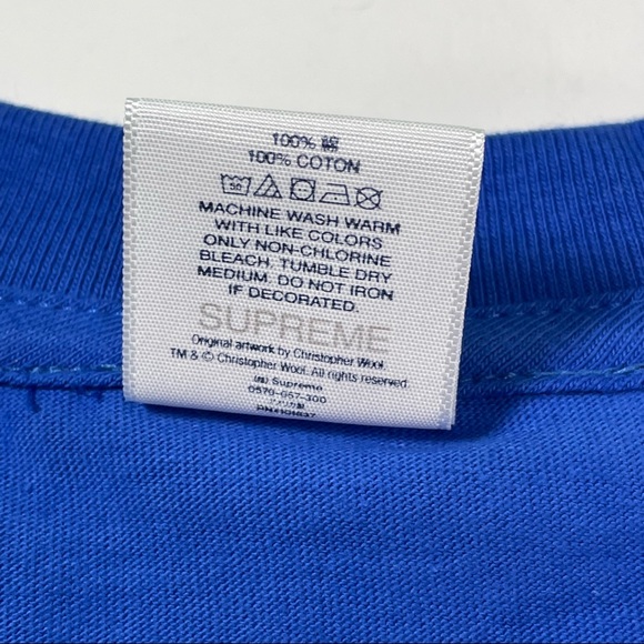 Supreme Christopher Wool Art Print 2001 Tee Shirt in Royal Blue Mens Small - Picture 6 of 7